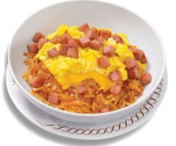 Wafflehouse Ham, Egg & Cheese Hashbrown Bowl